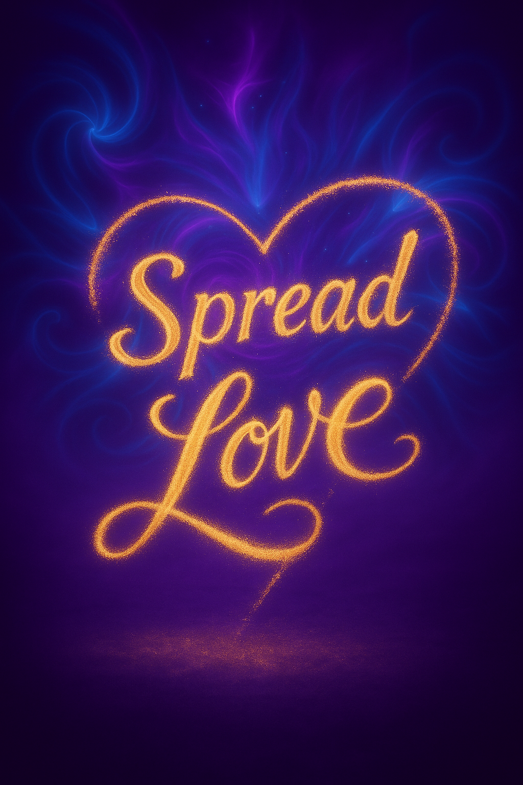 Billede af hjerte og tekst spread love